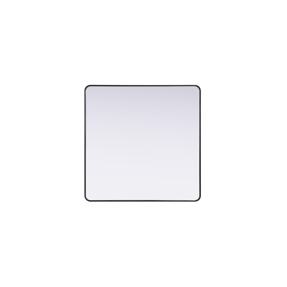 Contour Metal Square Mirror 48x48 in Black. Picture 1