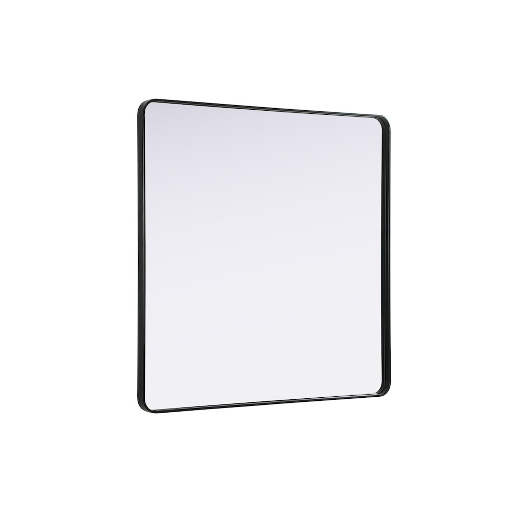 Contour Metal Square Mirror 48x48 in Black. Picture 4