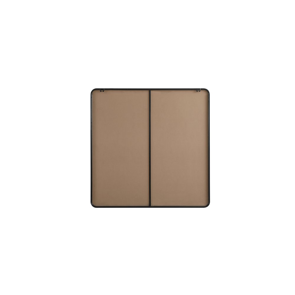Contour Metal Square Mirror 48x48 in Black. Picture 7