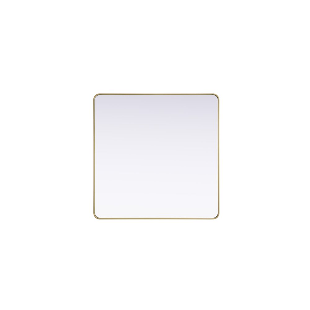 Contour Metal Square Mirror 48x48 in Brass. Picture 1