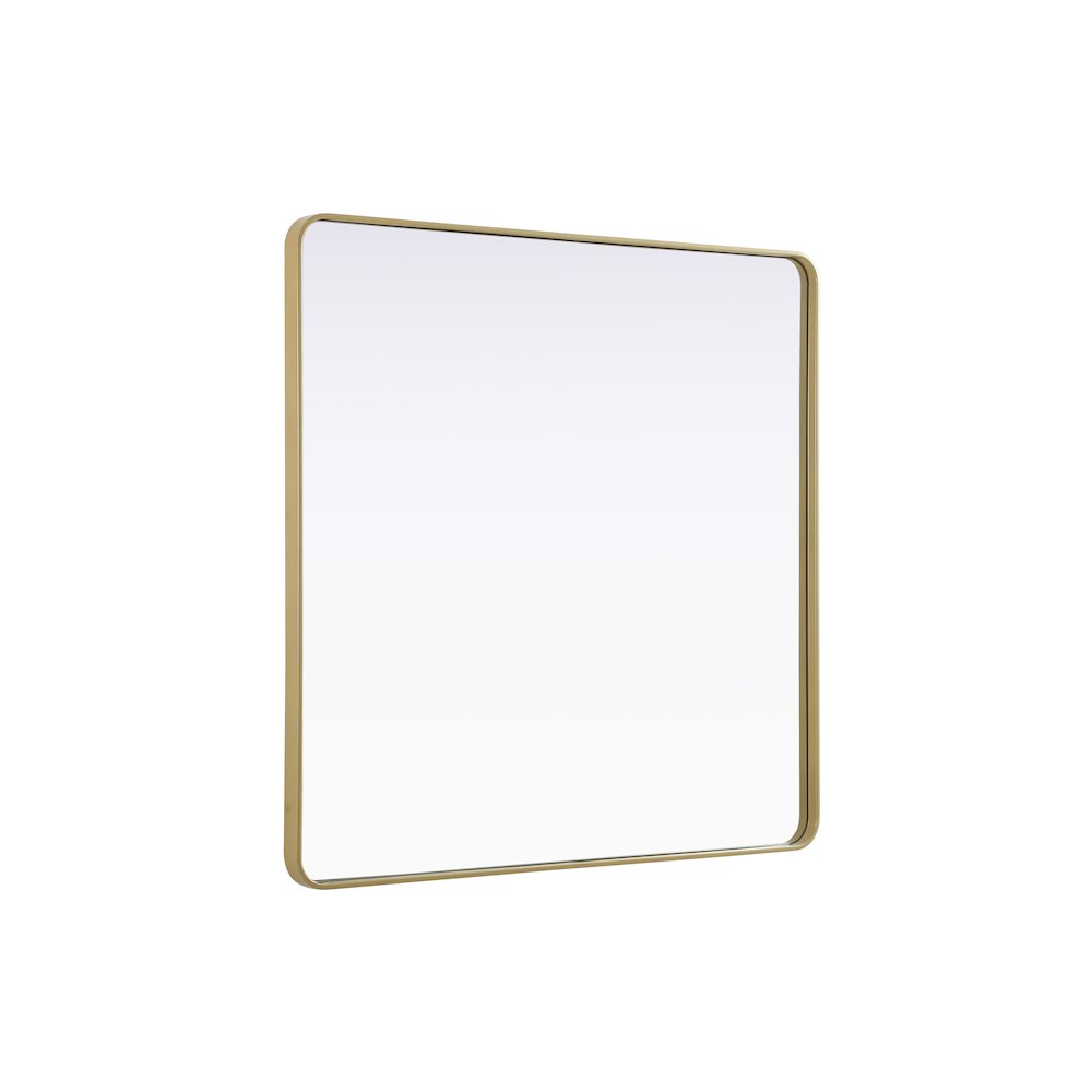 Contour Metal Square Mirror 48x48 in Brass. Picture 4