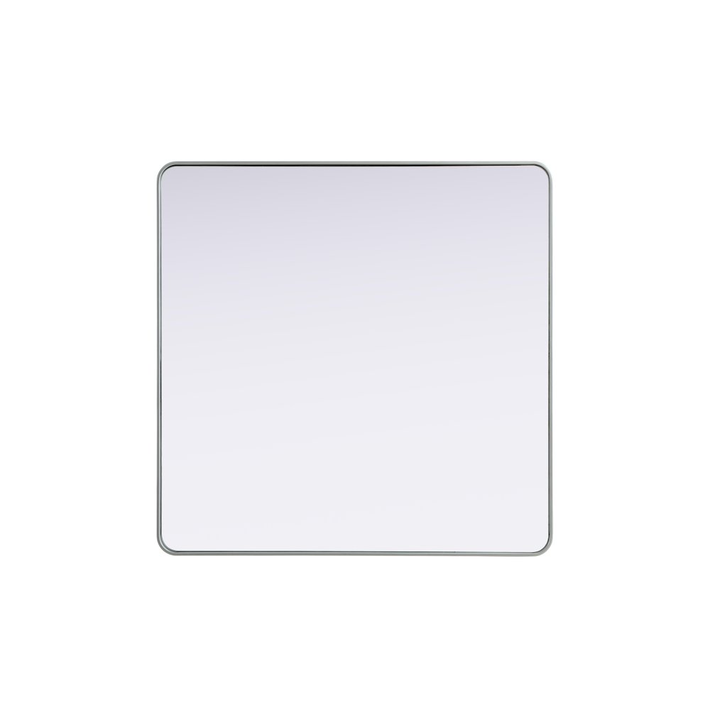 Contour Metal Square Mirror 48x48 in Silver. Picture 1