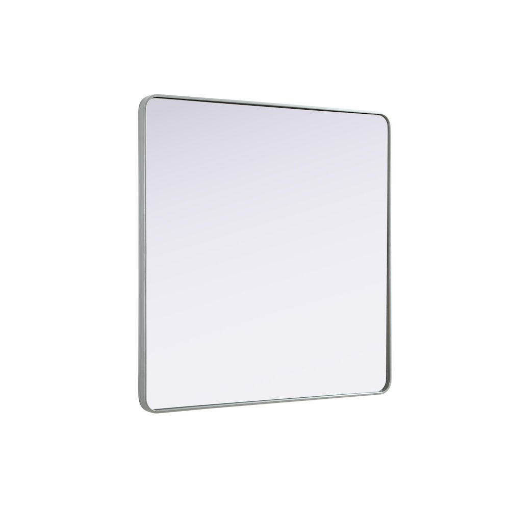 Contour Metal Square Mirror 48x48 in Silver. Picture 4