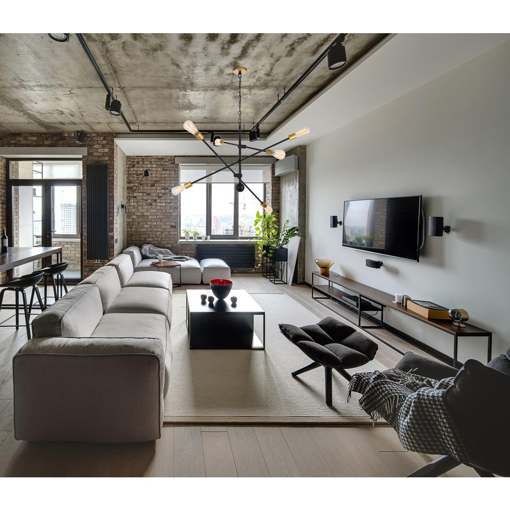 Axel 6 Lights Black Pendant. Picture 8