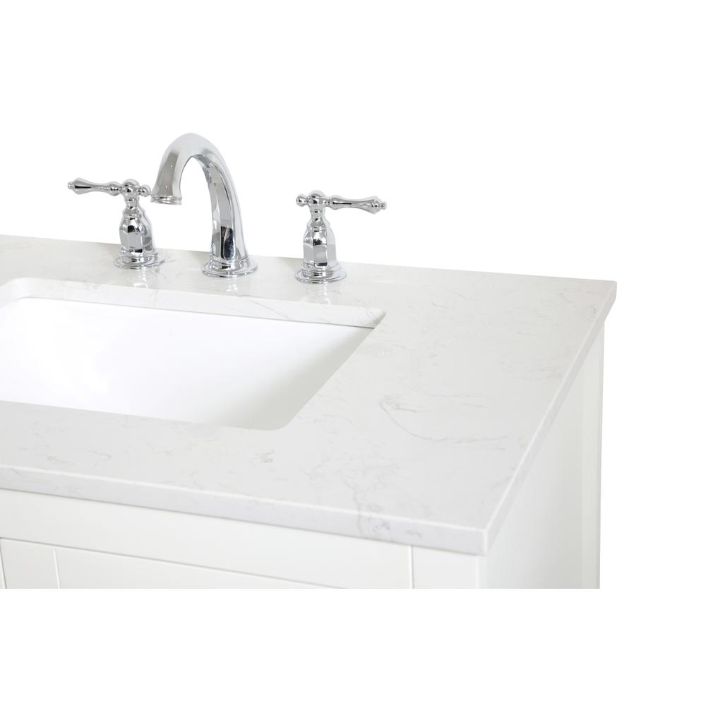 30 inch Single Bathroom Vanity in White. Picture 10