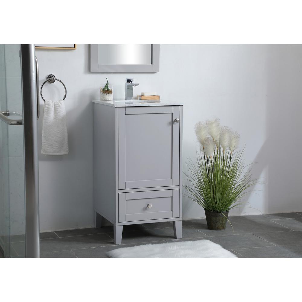 18 inch Single Bathroom Vanity in Grey. Picture 2