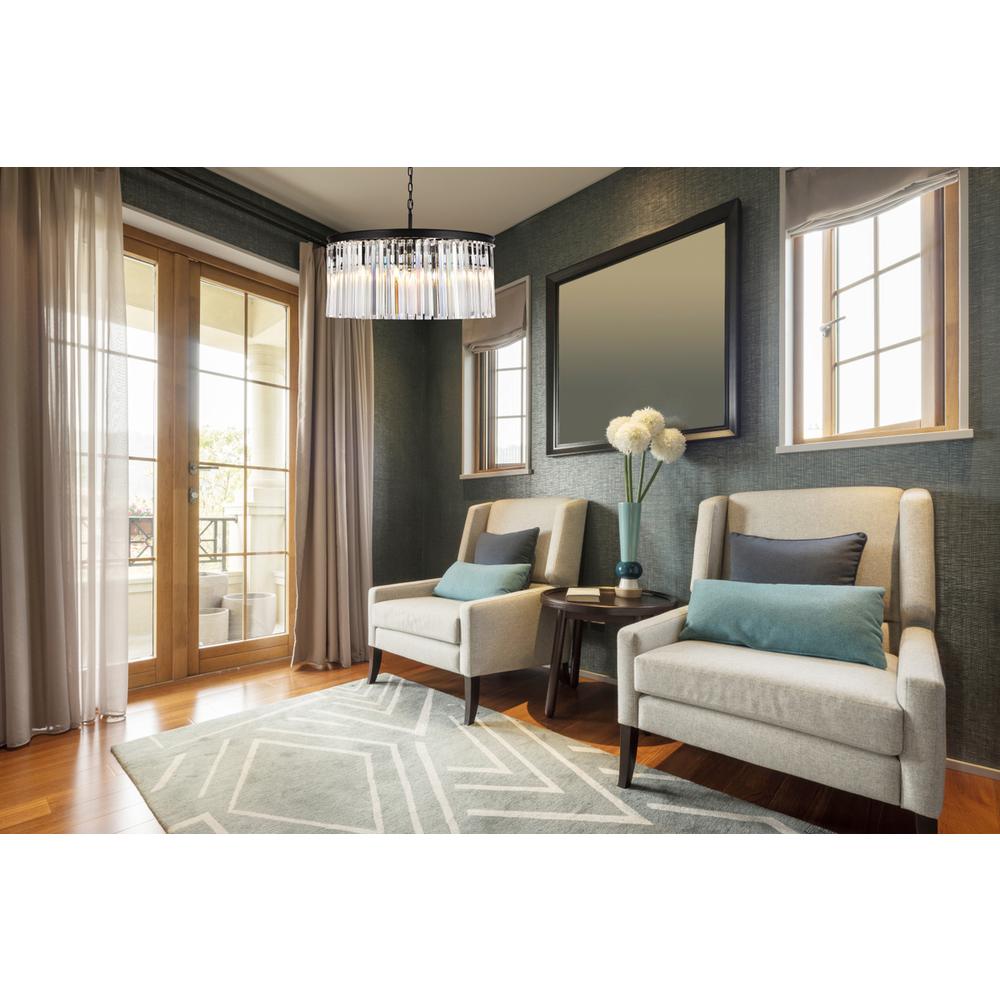 Sydney 8 light Matte Black Chandelier Clear Royal Cut Crystal. Picture 9