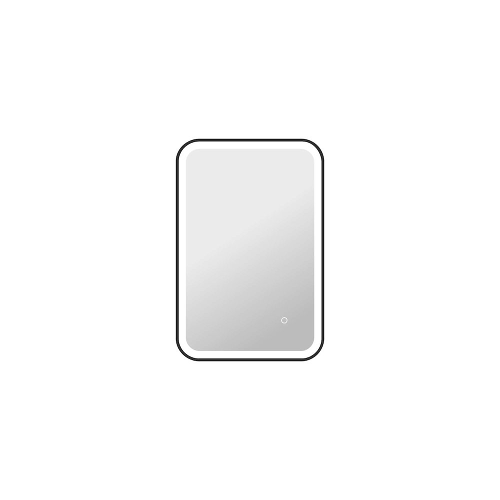 30 Inch Rectangle LED Front and Backlit Wall Mirror in Black. Picture 1
