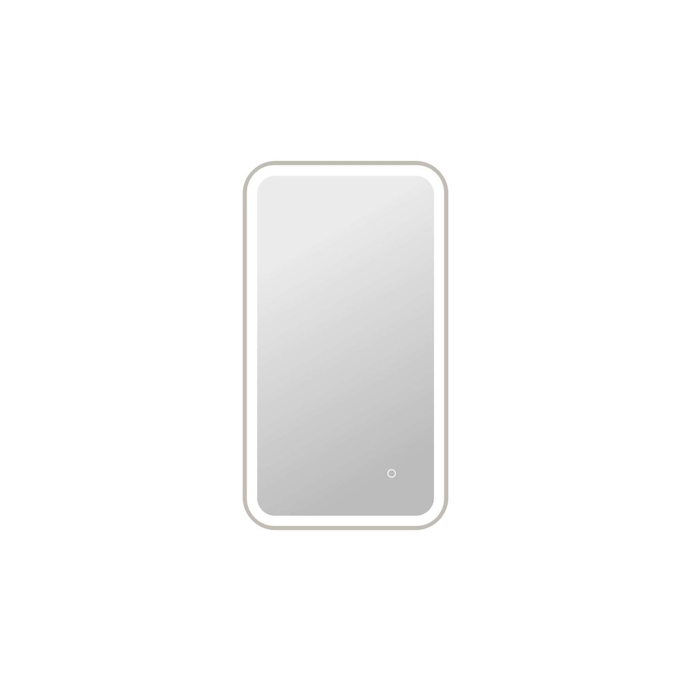 36 Inch Rectangle LED Front and Backlit Wall Mirror in Silver. Picture 1