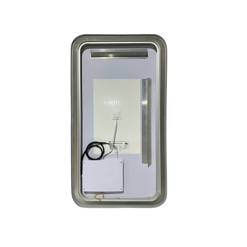 36 Inch Rectangle LED Front and Backlit Wall Mirror in Silver. Picture 7