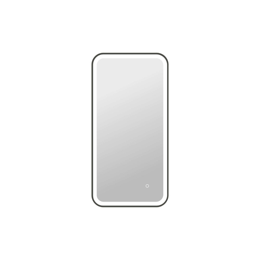 40 Inch Rectangle LED Front and Backlit Wall Mirror in Black. Picture 1