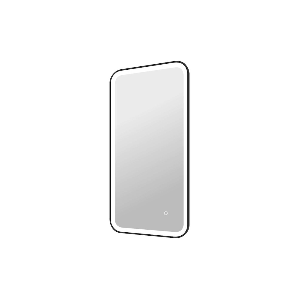 40 Inch Rectangle LED Front and Backlit Wall Mirror in Black. Picture 6