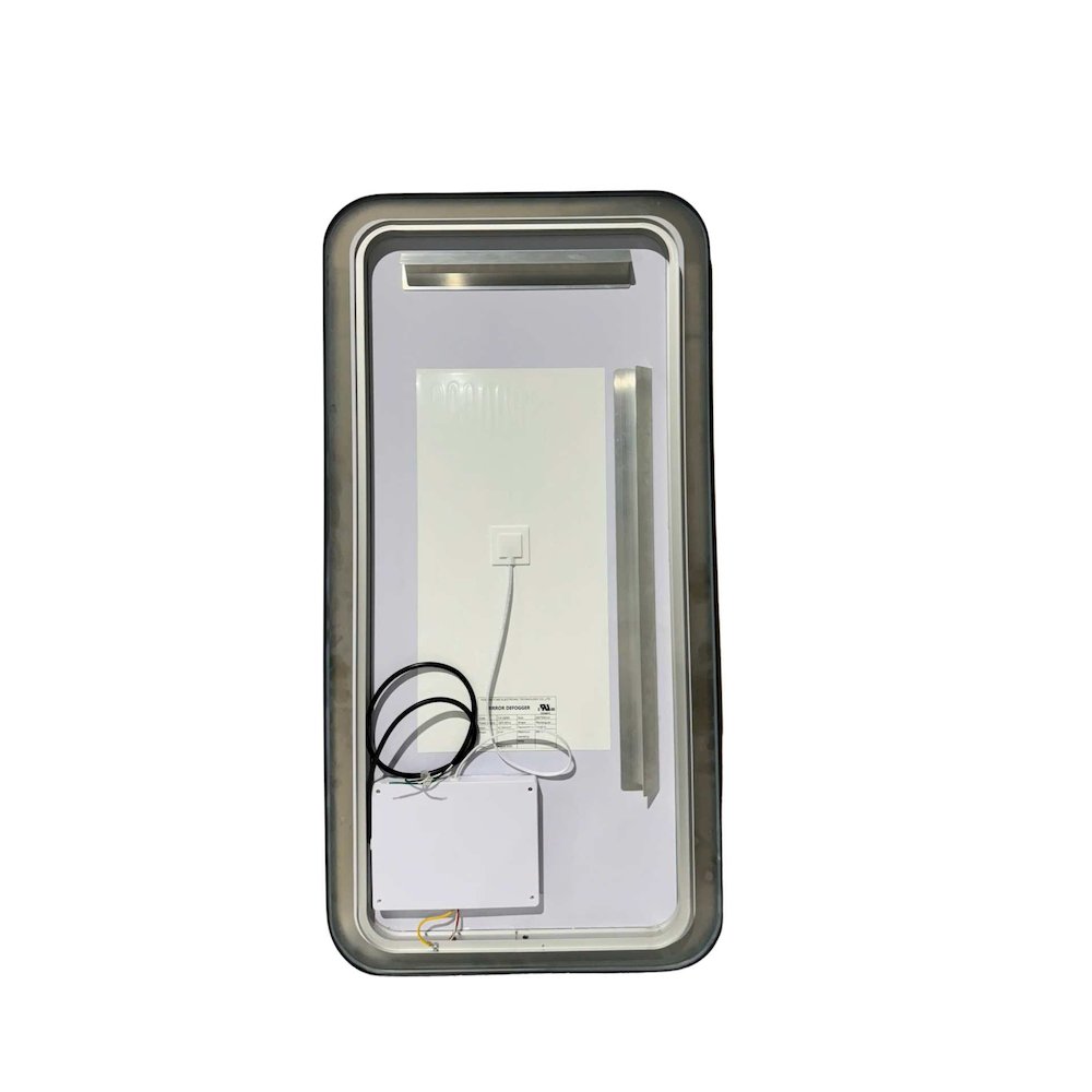 40 Inch Rectangle LED Front and Backlit Wall Mirror in Black. Picture 7