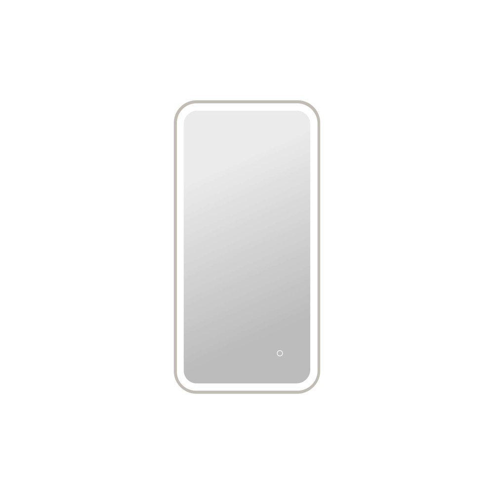 40 Inch Rectangle LED Front and Backlit Wall Mirror in Silver. Picture 1