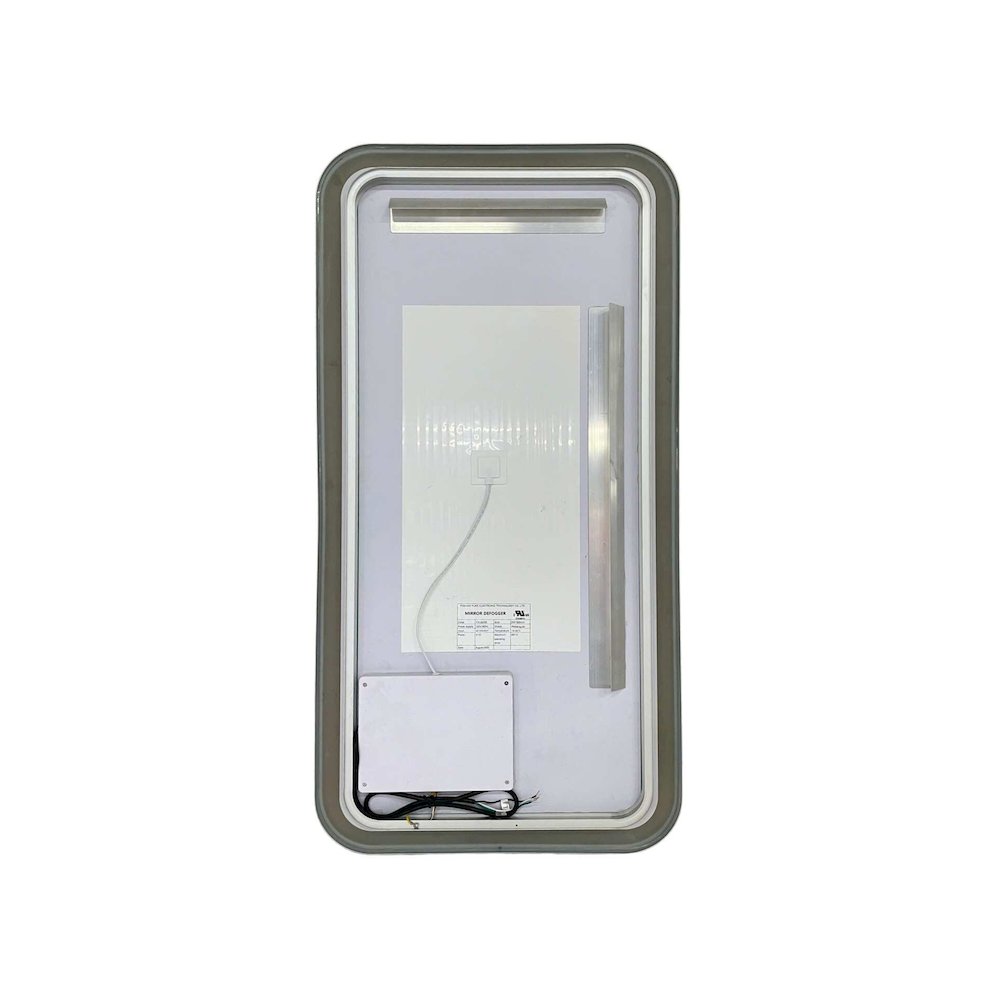 40 Inch Rectangle LED Front and Backlit Wall Mirror in Silver. Picture 7