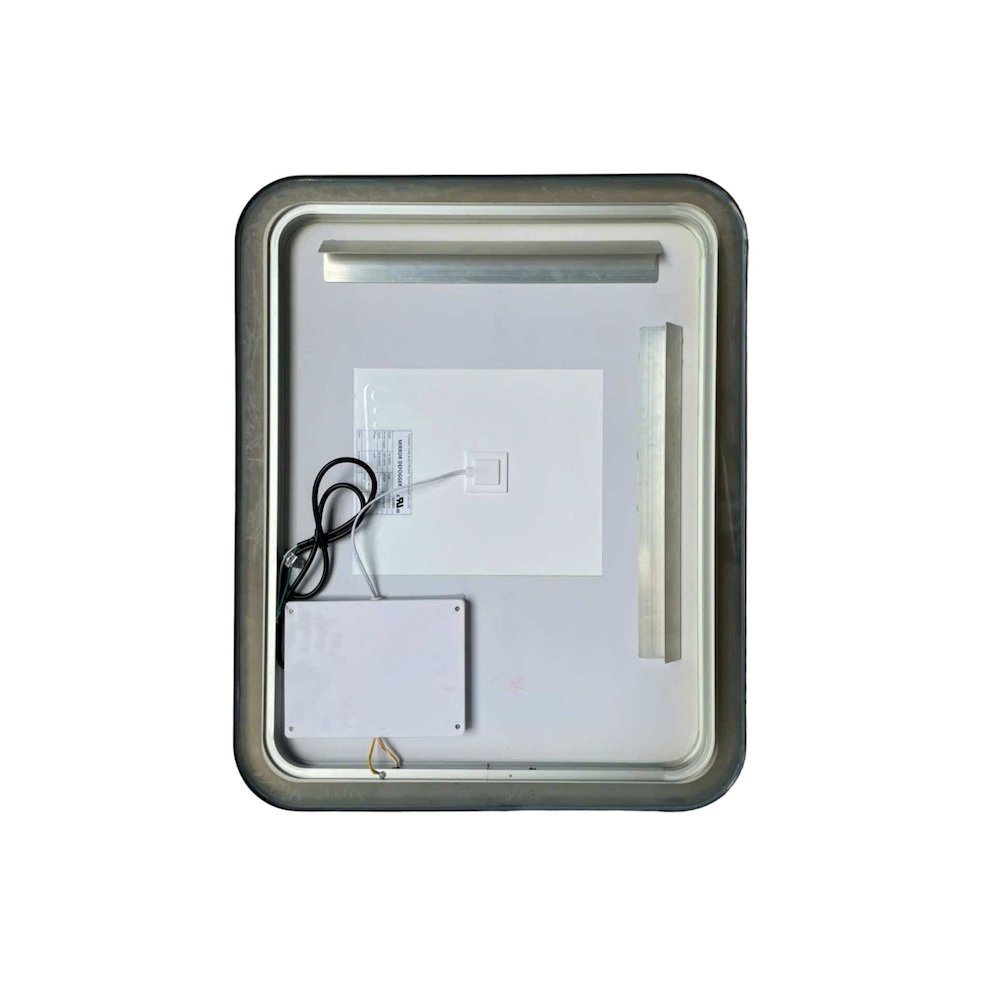 30 Inch Rectangle LED Front and Backlit Wall Mirror in Black. Picture 7