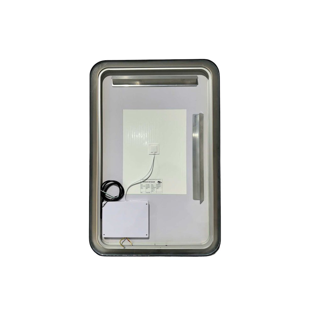 36 Inch Rectangle LED Front and Backlit Wall Mirror in Black. Picture 7