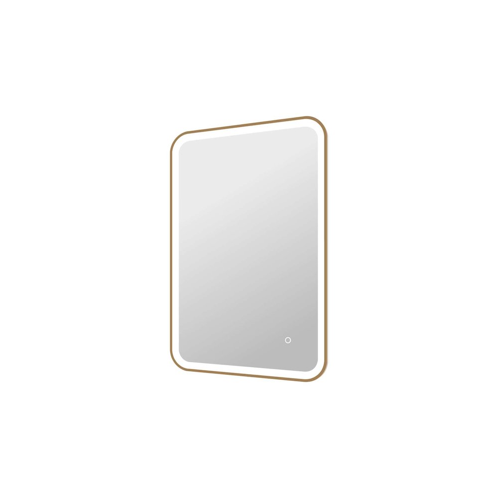 36 Inch Rectangle LED Front and Backlit Wall Mirror in Satin Gold. Picture 6