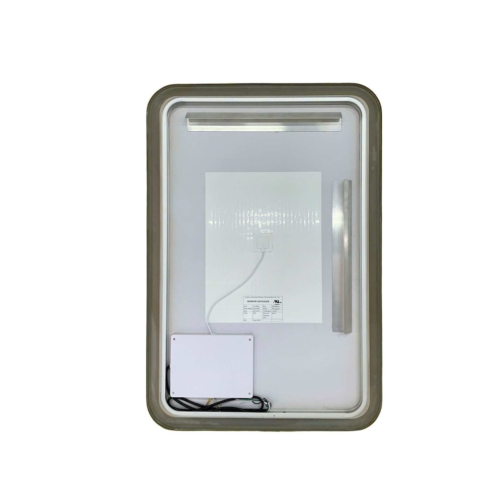 36 Inch Rectangle LED Front and Backlit Wall Mirror in Satin Gold. Picture 7