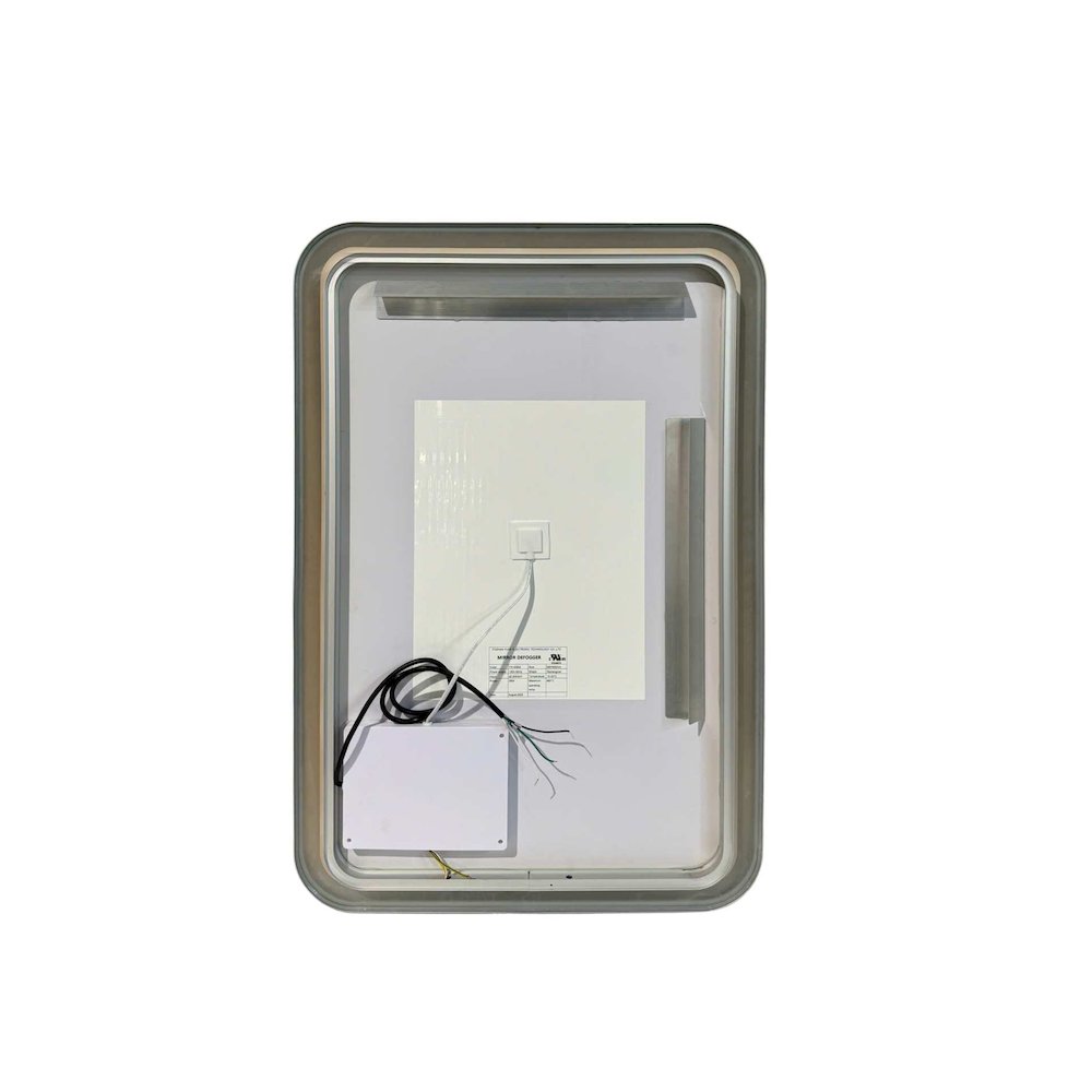 36 Inch Rectangle LED Front and Backlit Wall Mirror in Silver. Picture 7