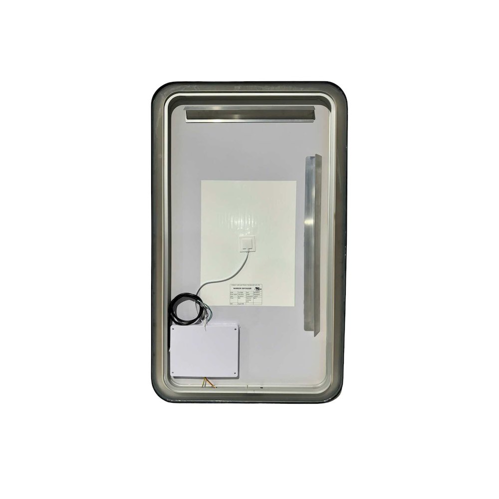 40 Inch Rectangle LED Front and Backlit Wall Mirror in Black. Picture 7