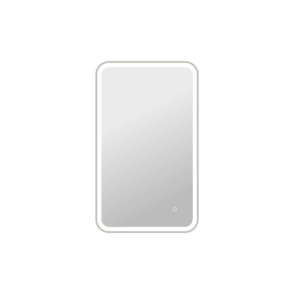 40 Inch Rectangle LED Front and Backlit Wall Mirror in Silver. Picture 1