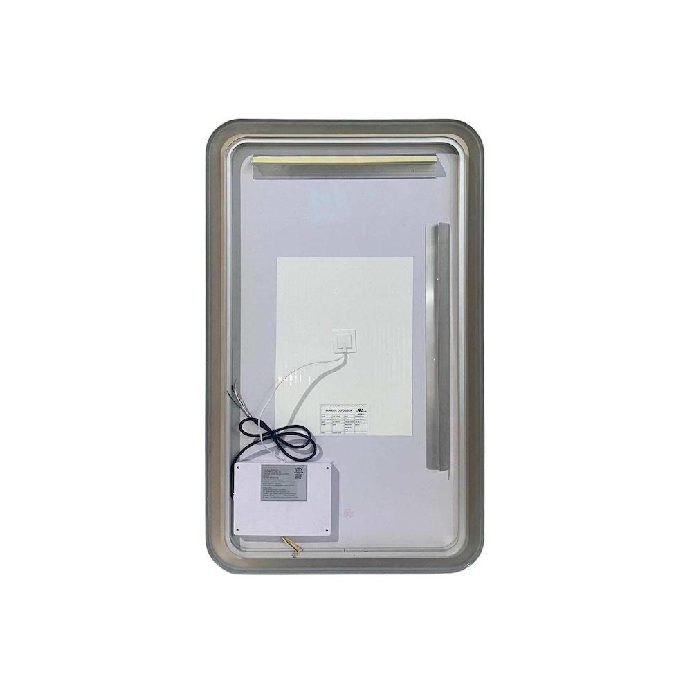 40 Inch Rectangle LED Front and Backlit Wall Mirror in Silver. Picture 7