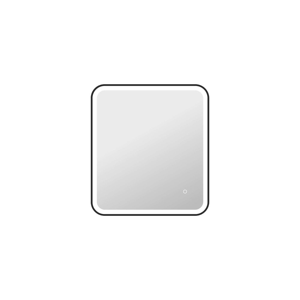 30 Inch Rectangle LED Front and Backlit Wall Mirror in Black. Picture 1