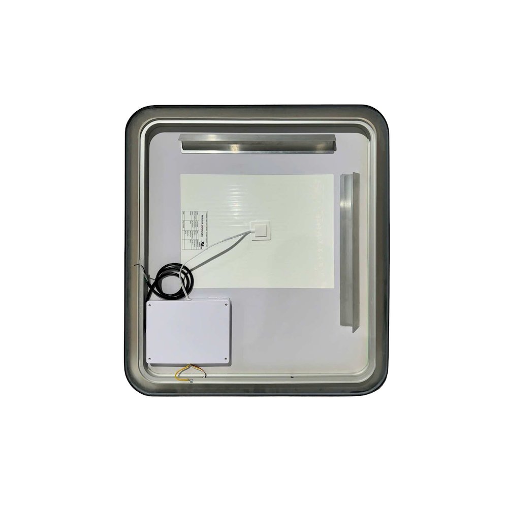 30 Inch Rectangle LED Front and Backlit Wall Mirror in Black. Picture 7