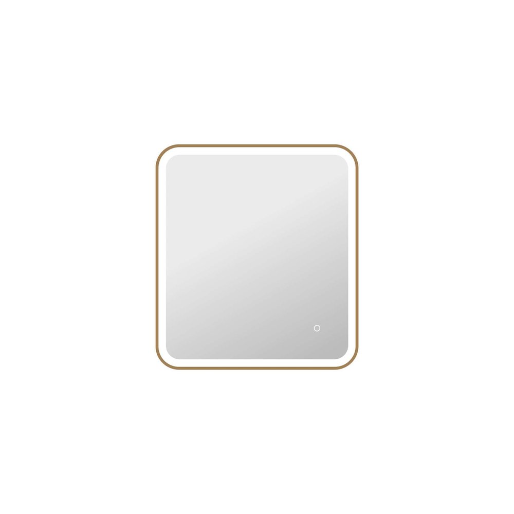 30 Inch Rectangle LED Front and Backlit Wall Mirror in Satin Gold. Picture 1