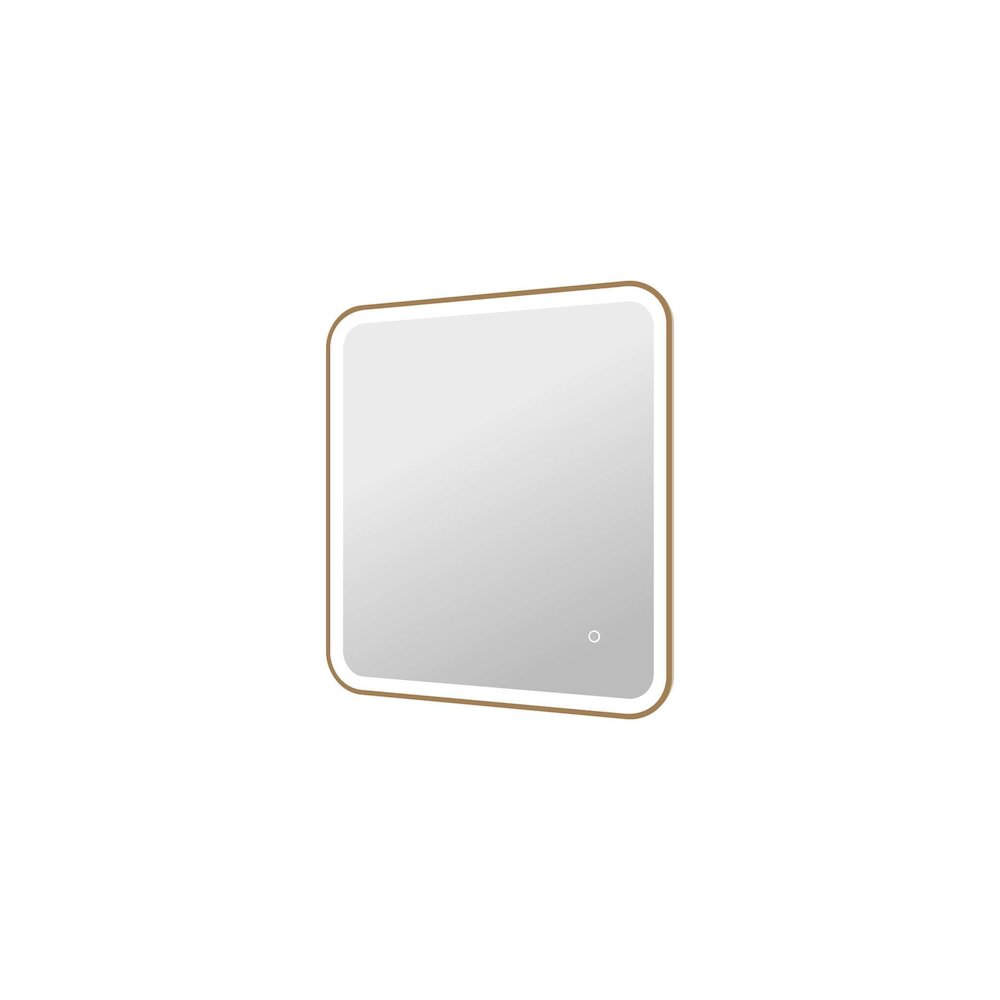 30 Inch Rectangle LED Front and Backlit Wall Mirror in Satin Gold. Picture 6