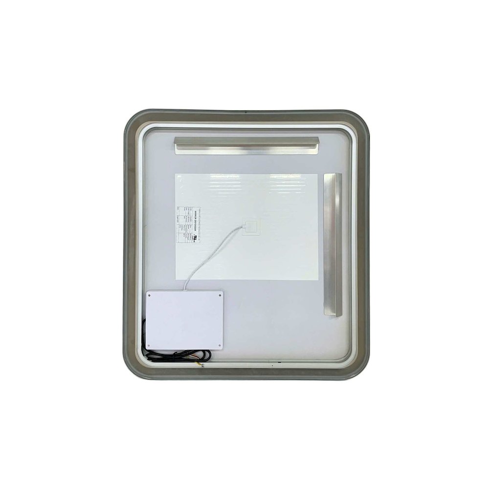 30 Inch Rectangle LED Front and Backlit Wall Mirror in Silver. Picture 7