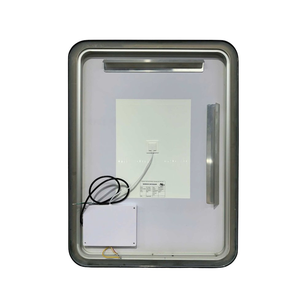 36 Inch Rectangle LED Front and Backlit Wall Mirror in Black. Picture 7