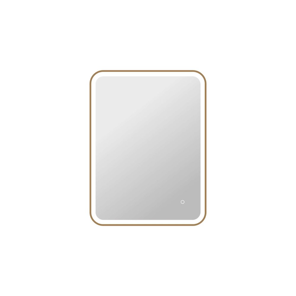 36 Inch Rectangle LED Front and Backlit Wall Mirror in Satin Gold. Picture 1
