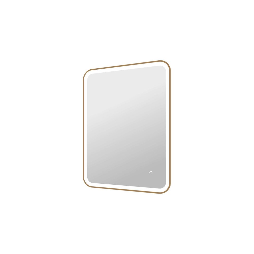 36 Inch Rectangle LED Front and Backlit Wall Mirror in Satin Gold. Picture 6