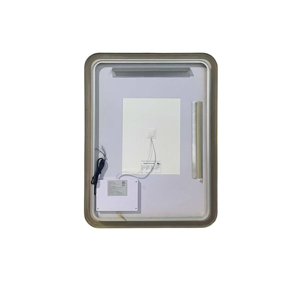 36 Inch Rectangle LED Front and Backlit Wall Mirror in Satin Gold. Picture 7