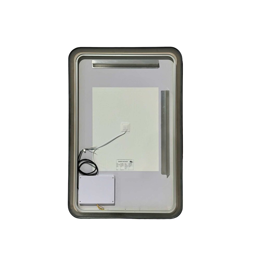 40 Inch Rectangle LED Front and Backlit Wall Mirror in Black. Picture 7