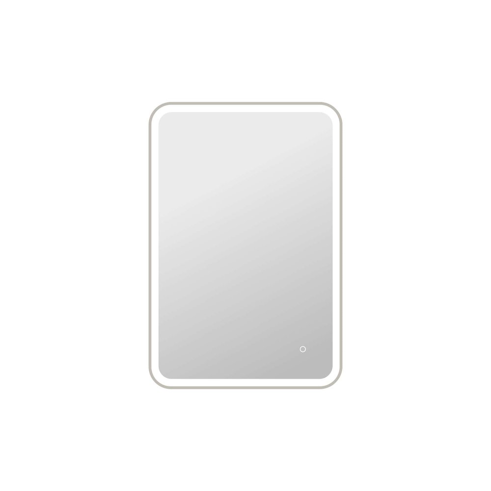 40 Inch Rectangle LED Front and Backlit Wall Mirror in Silver. Picture 1