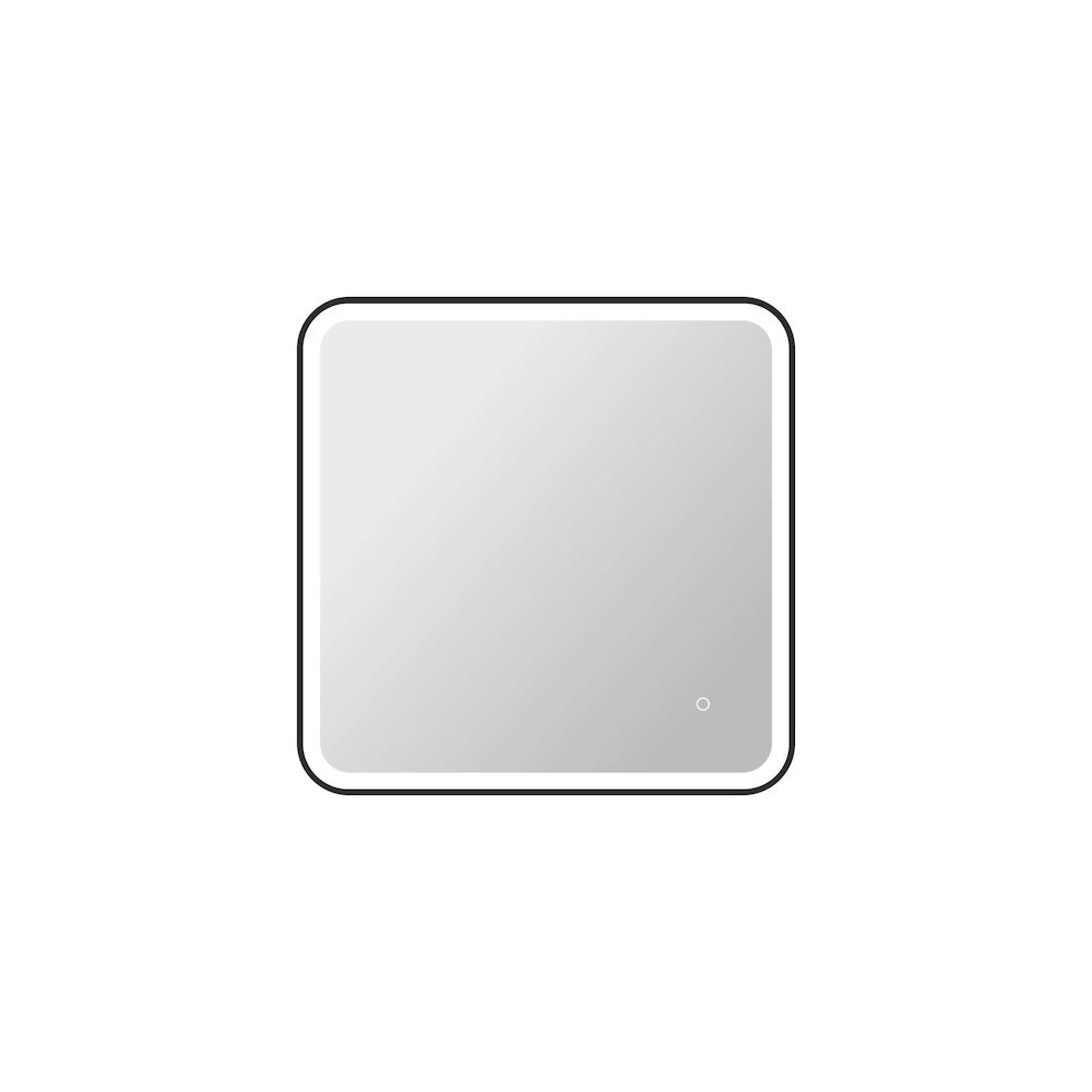 30 Inch Rectangle LED Front and Backlit Wall Mirror in Black. Picture 1
