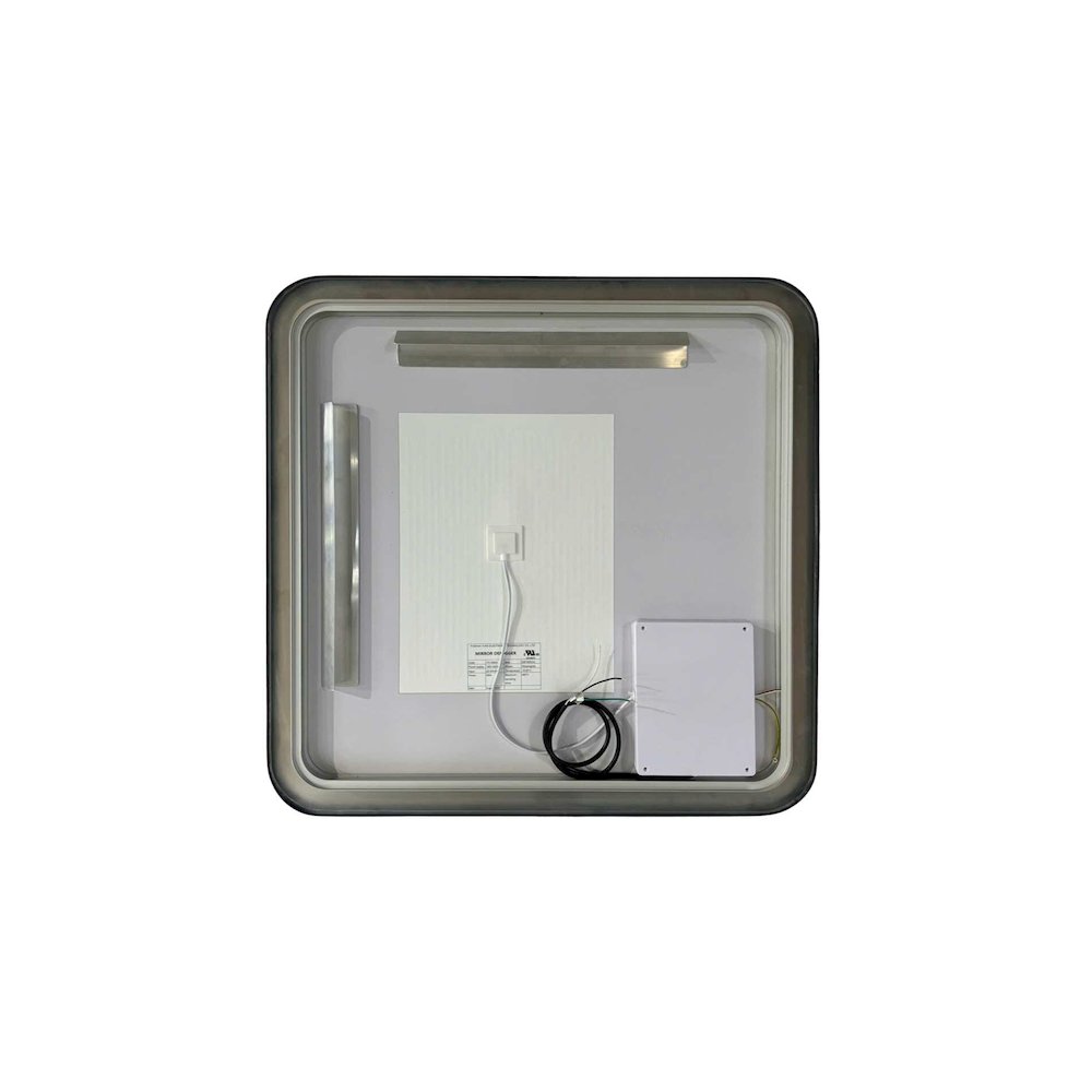 30 Inch Rectangle LED Front and Backlit Wall Mirror in Black. Picture 7