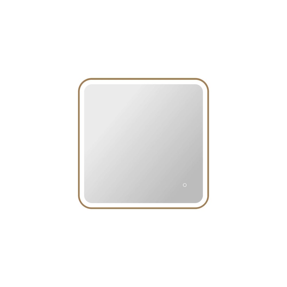 30 Inch Rectangle LED Front and Backlit Wall Mirror in Satin Gold. Picture 1