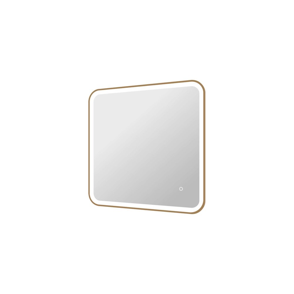 30 Inch Rectangle LED Front and Backlit Wall Mirror in Satin Gold. Picture 6