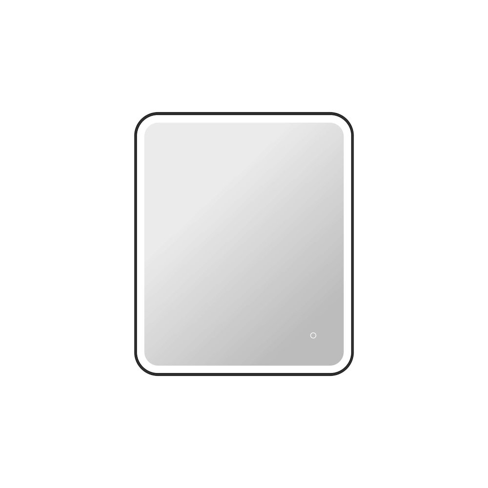 36 Inch Rectangle LED Front and Backlit Wall Mirror in Black. Picture 1