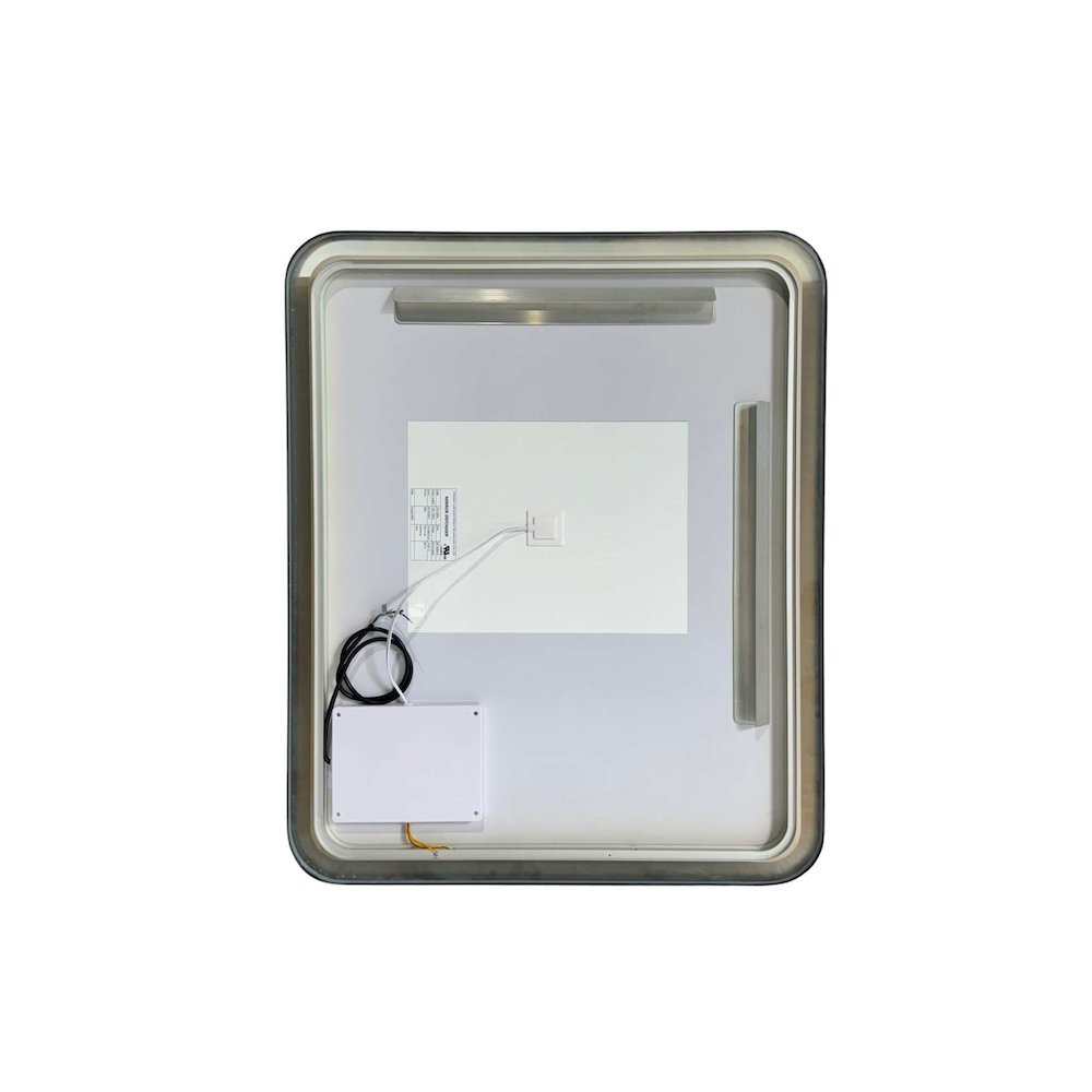 36 Inch Rectangle LED Front and Backlit Wall Mirror in Black. Picture 7