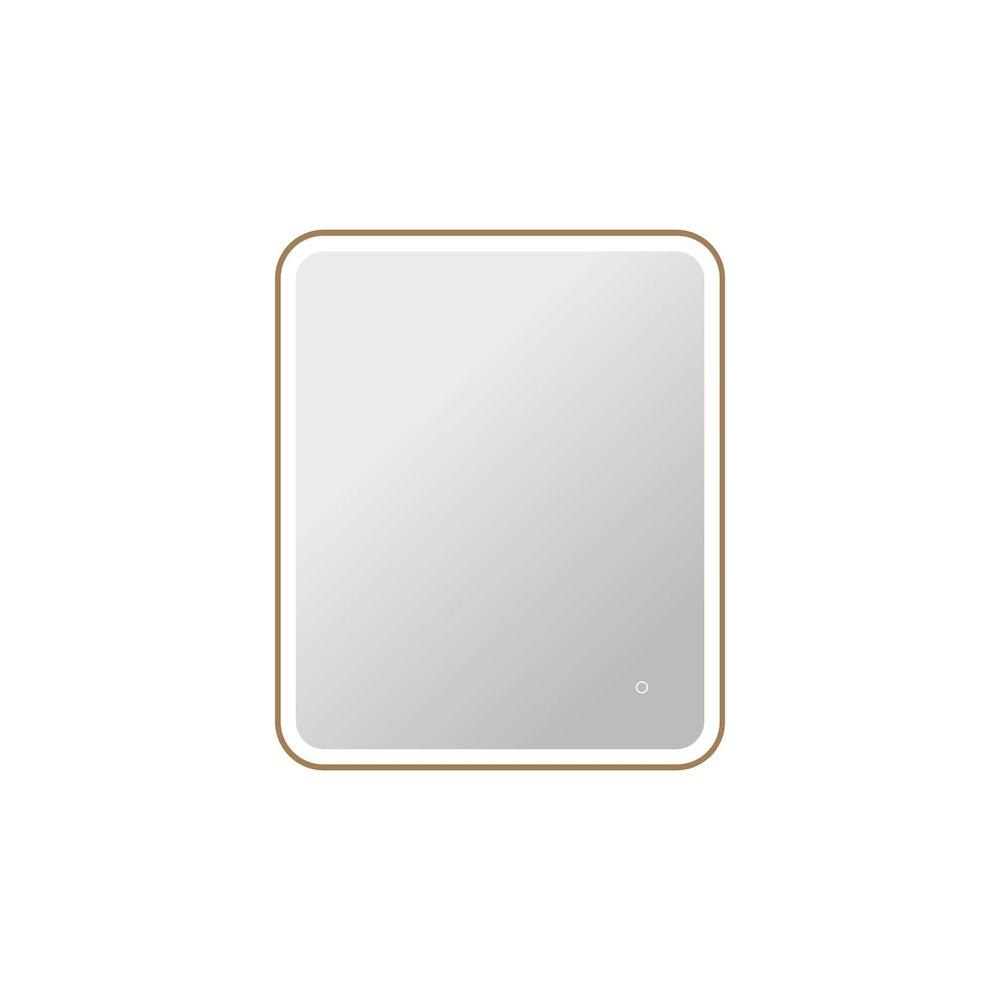 36 Inch Rectangle LED Front and Backlit Wall Mirror in Satin Gold. Picture 1
