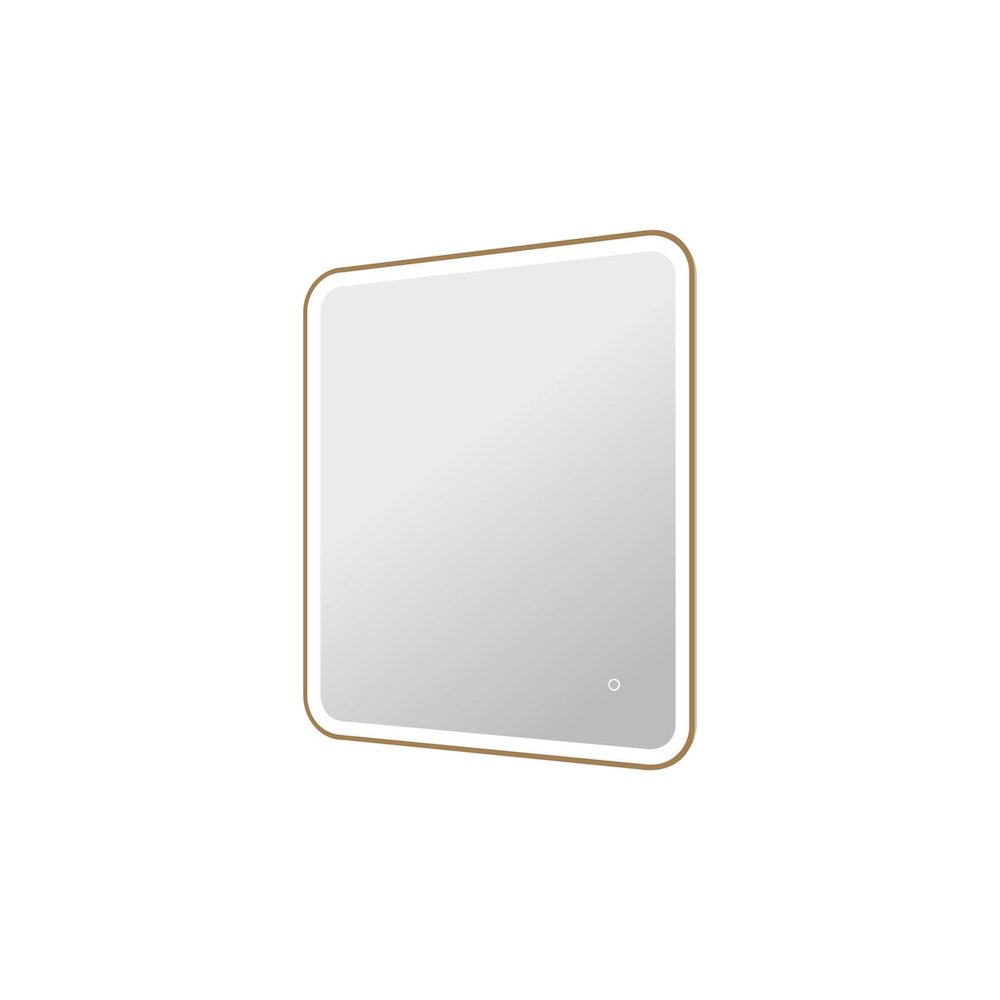 36 Inch Rectangle LED Front and Backlit Wall Mirror in Satin Gold. Picture 6