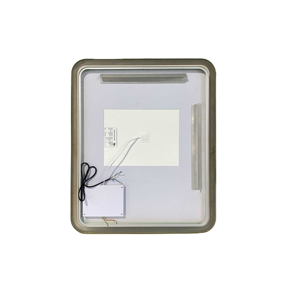 36 Inch Rectangle LED Front and Backlit Wall Mirror in Satin Gold. Picture 7