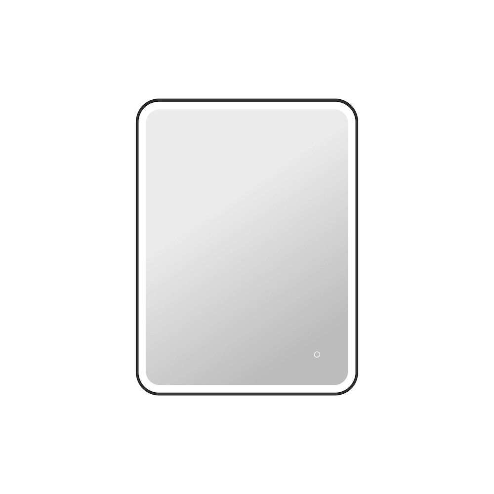 40 Inch Rectangle LED Front and Backlit Wall Mirror in Black. Picture 1