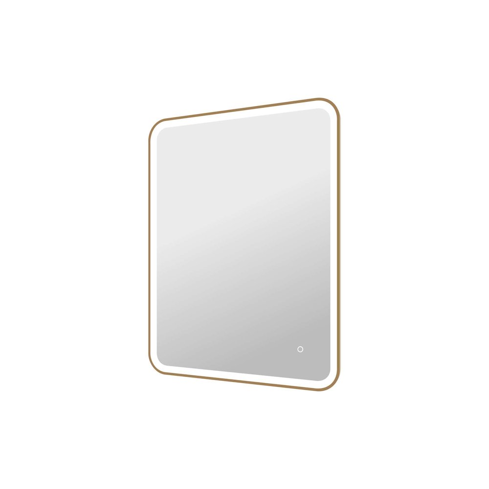 40 Inch Rectangle LED Front and Backlit Wall Mirror in Satin Gold. Picture 6