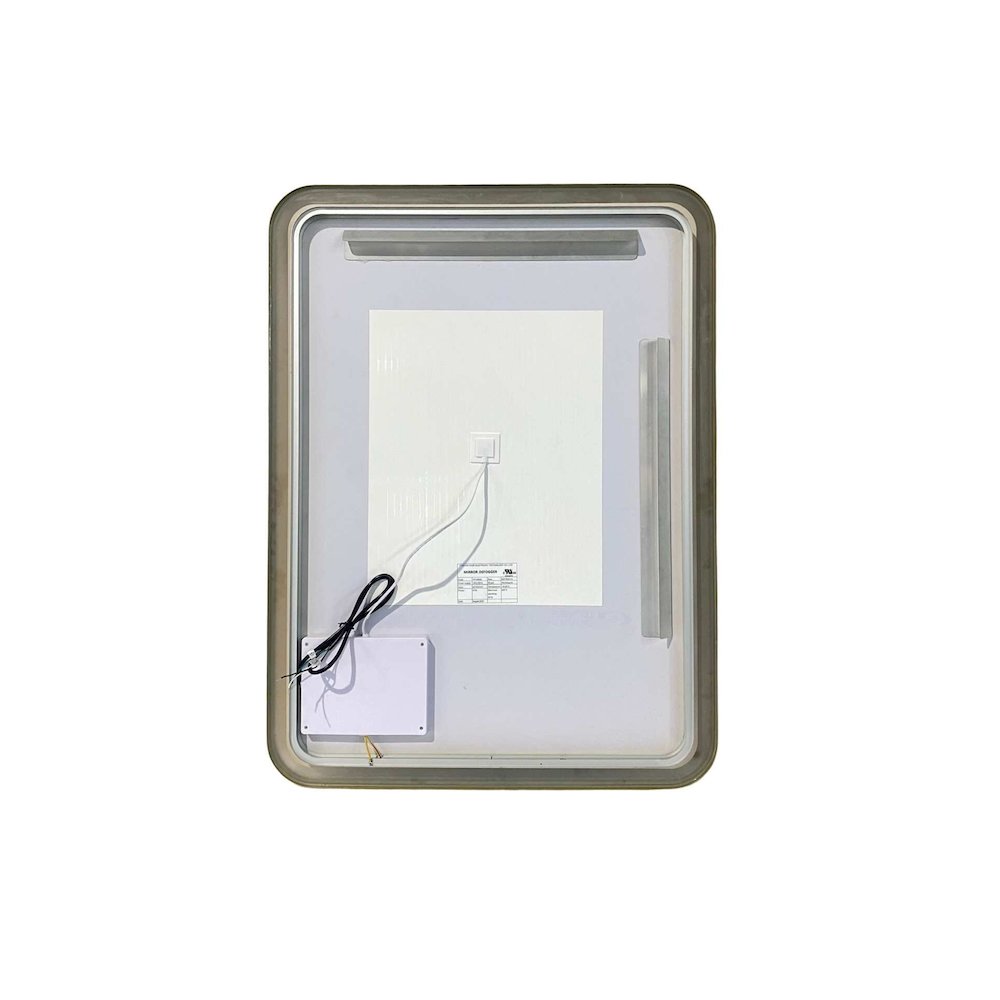 40 Inch Rectangle LED Front and Backlit Wall Mirror in Satin Gold. Picture 7